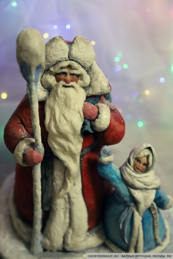 Фото 3 - Ватные елочные игрушки. Герои из сказок Ватная елочная игрушка "Дедушка Мороз и Снегурочка", 