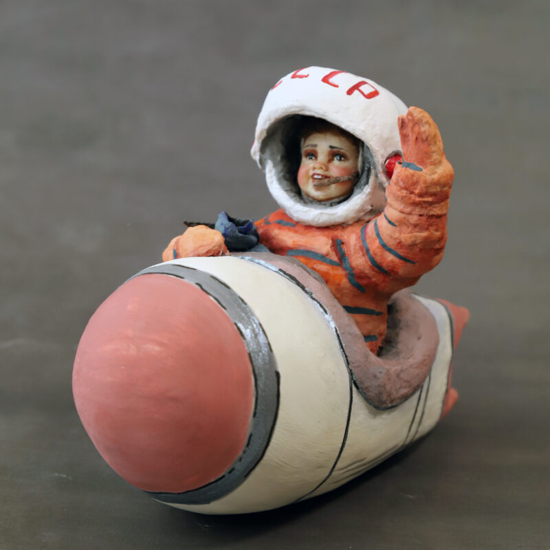 Ватная елочная игрушка "Космонавт" Второй вариант.